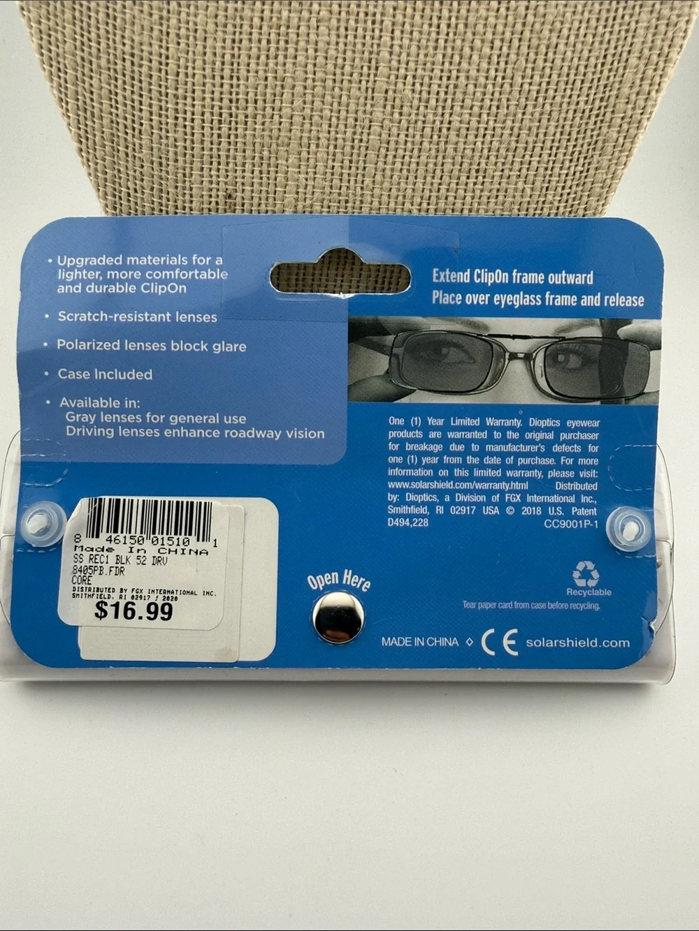 Solar Shield Polarized Clip-Ons with Brown Lenses